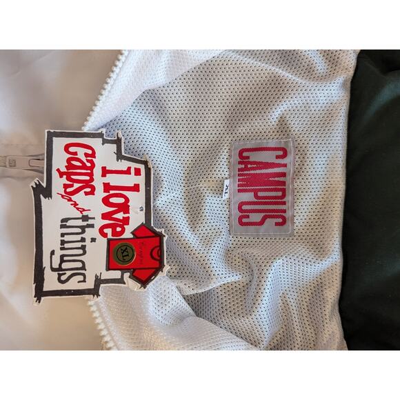 LaSalle Men's Windbreaker Sz XL. White/Green. Rain Hood folded in collar. NWT. - Picture 9 of 10